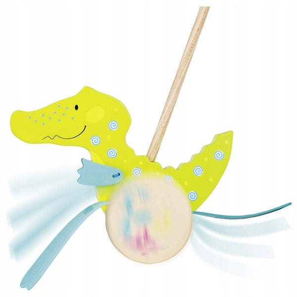 Children's toys Wooden Crocodile for pushing on stick Goki