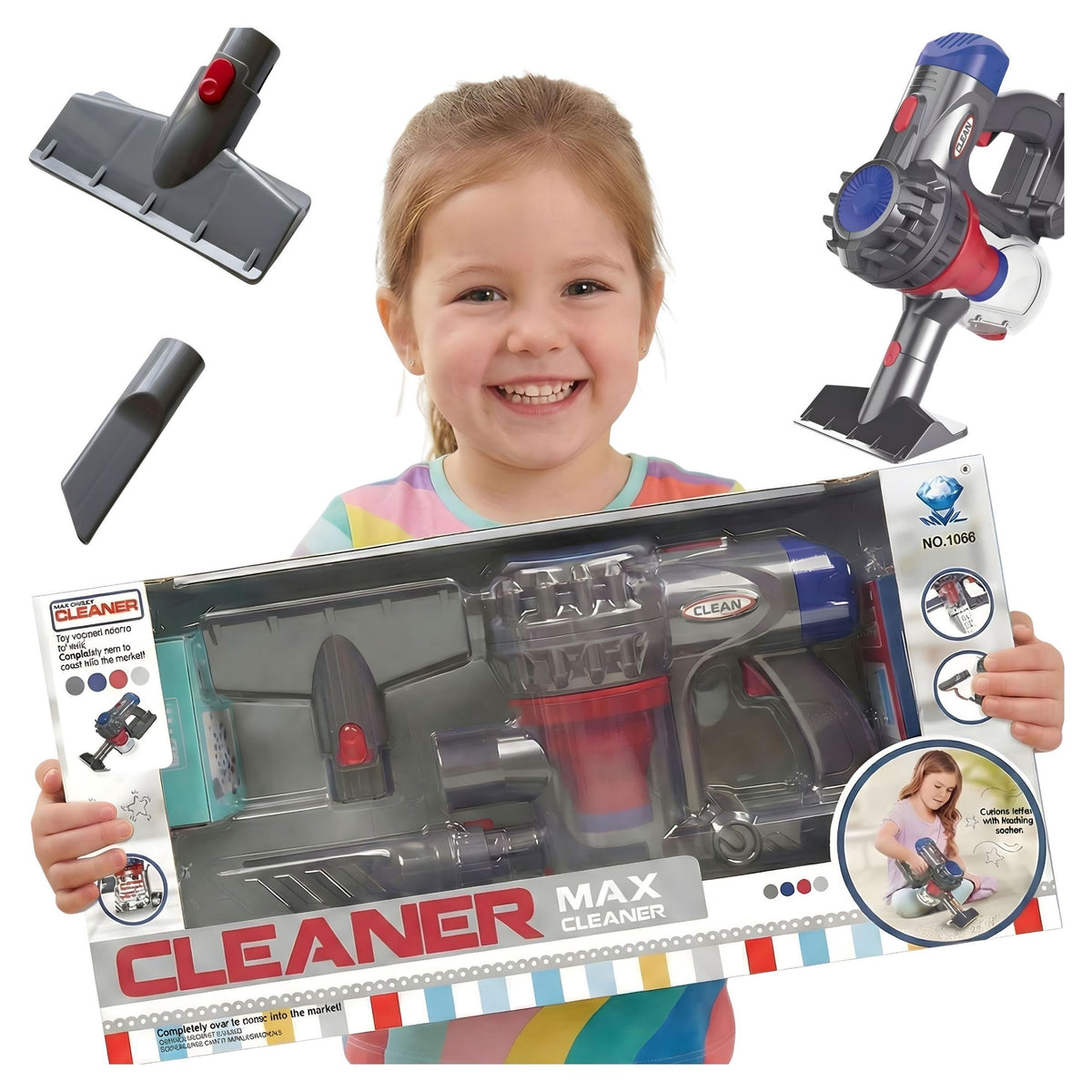 Children's vacuum cleaner 3in1 realistic sound light fun creativity 3+