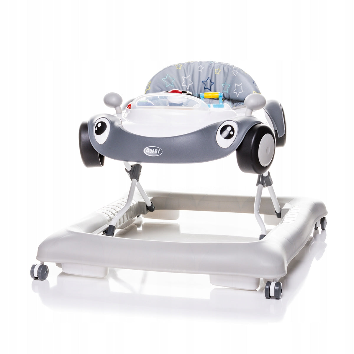 Children's walker CARS GREY interactive steering wheel panel folding light