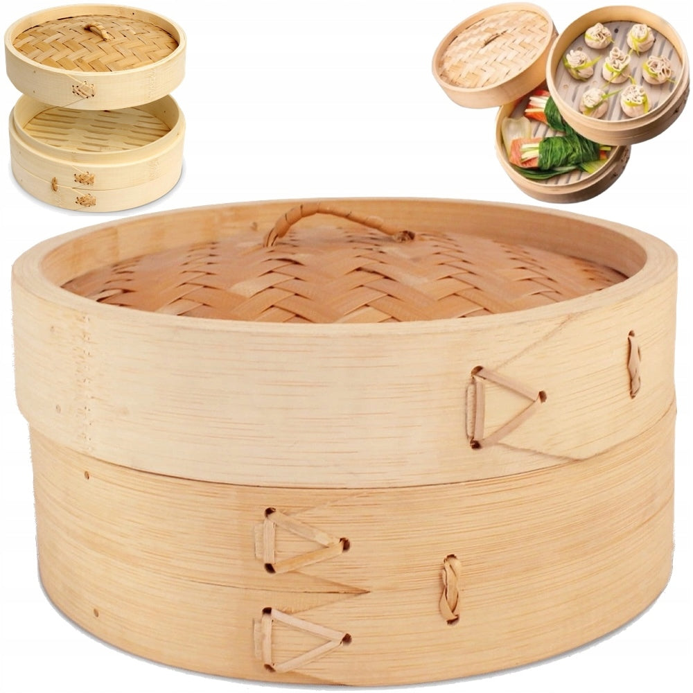 Chinese Steamer Bamboo Steamer Round Basket Dia. 30cm EMRO AZIATICA