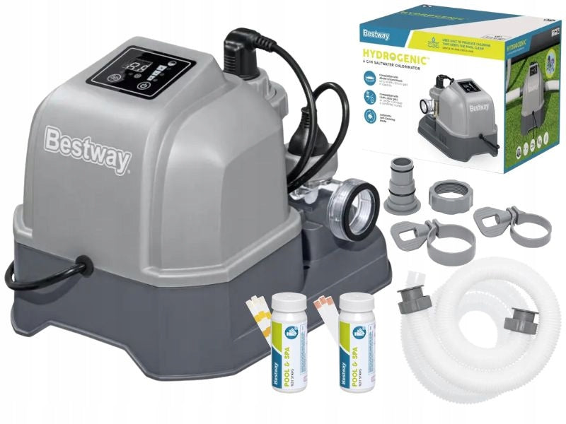 Chlorine Generator for swimming pool 6g/h + Salt/Air Testers Bestway 58678