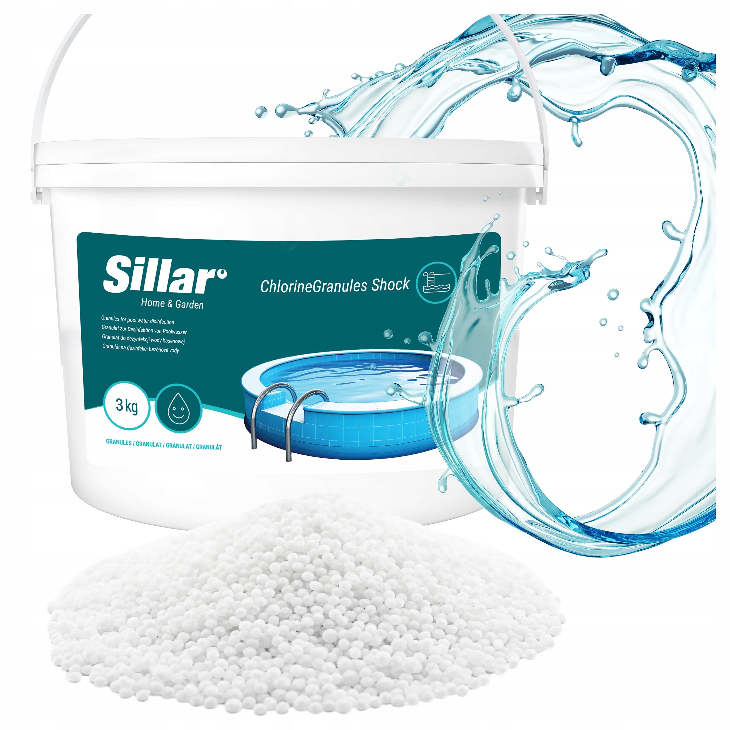 Chlorine Granules for Pool Chlorine Pool Shock 3kg Pool Chemistry for Spa Product form granules