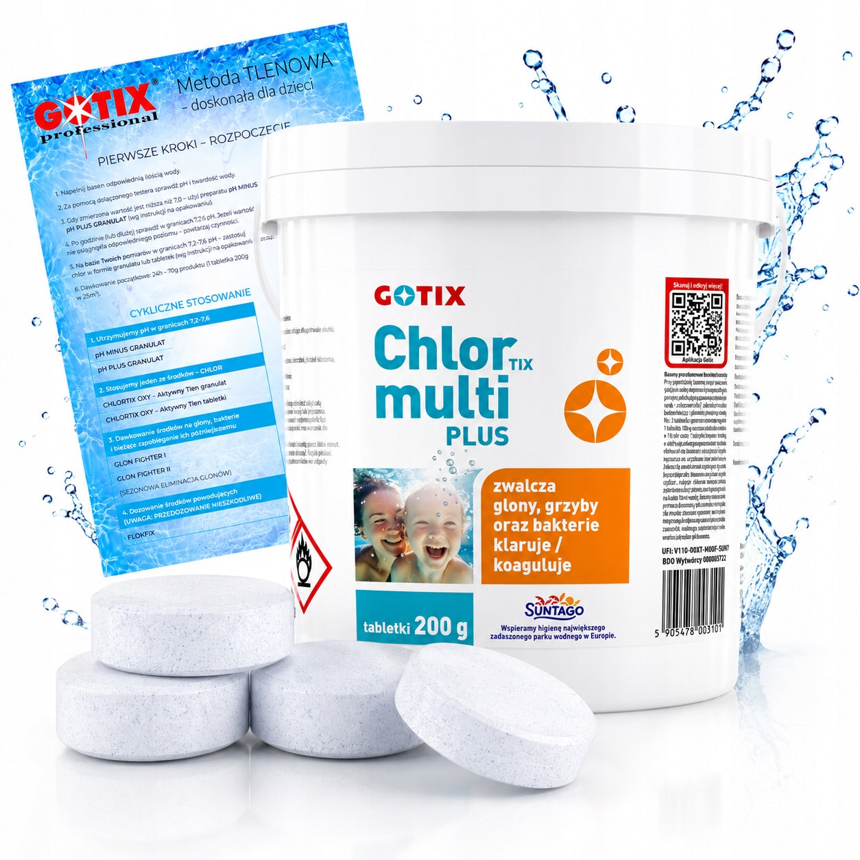 Chlorine for Swimming Pool Jacuzzi LARGE Multifunctional Tablets Chemistry for Swimming Pool - 3KG Packaging status original
