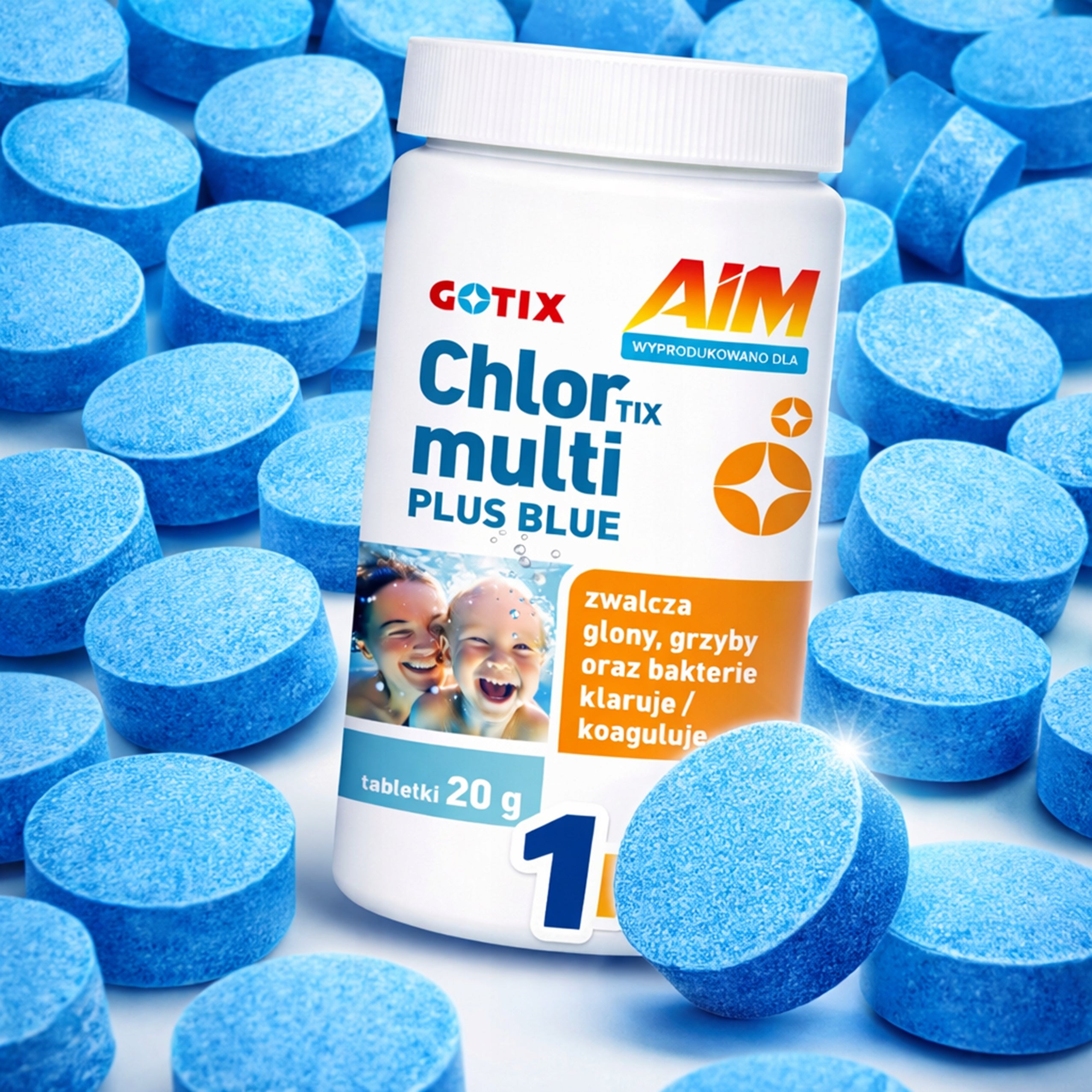 Chlorine for Swimming Pool Jacuzzi SPA Tablets Blue Water Chemistry for Swimming Pool 1KG Packaging status original