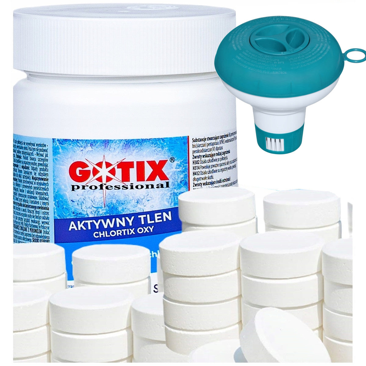 Chlorine for Swimming Pool Jacuzzi Tablets Chemistry for Swimming Pool 1KG + DISPENSER