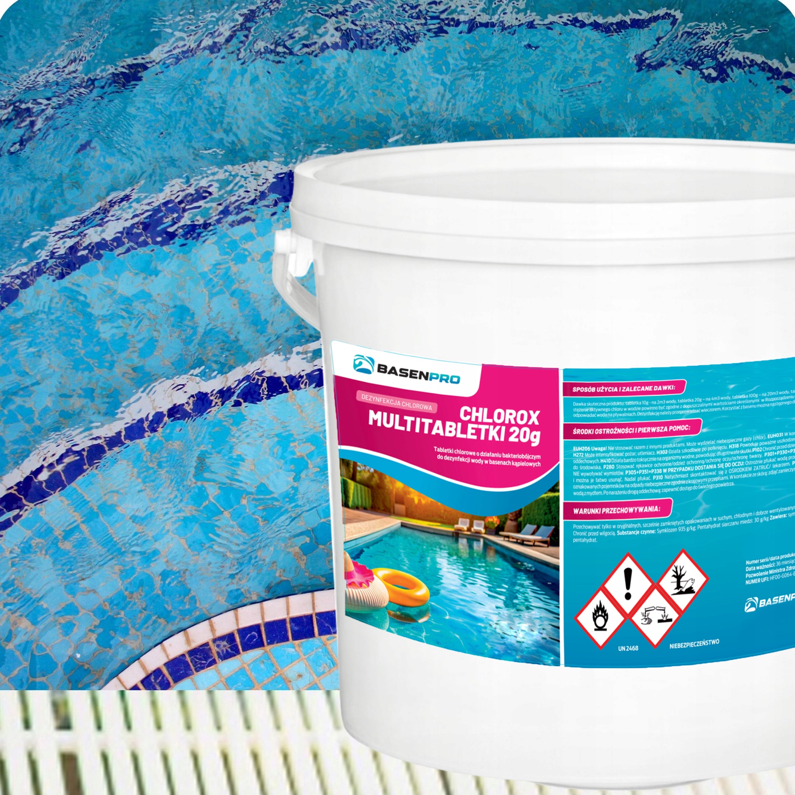 Chlorine for Swimming Pool Tablets CHLOROX Chemistry ULTRA STRONG CLARIFY WATER 3KG Packaging status original