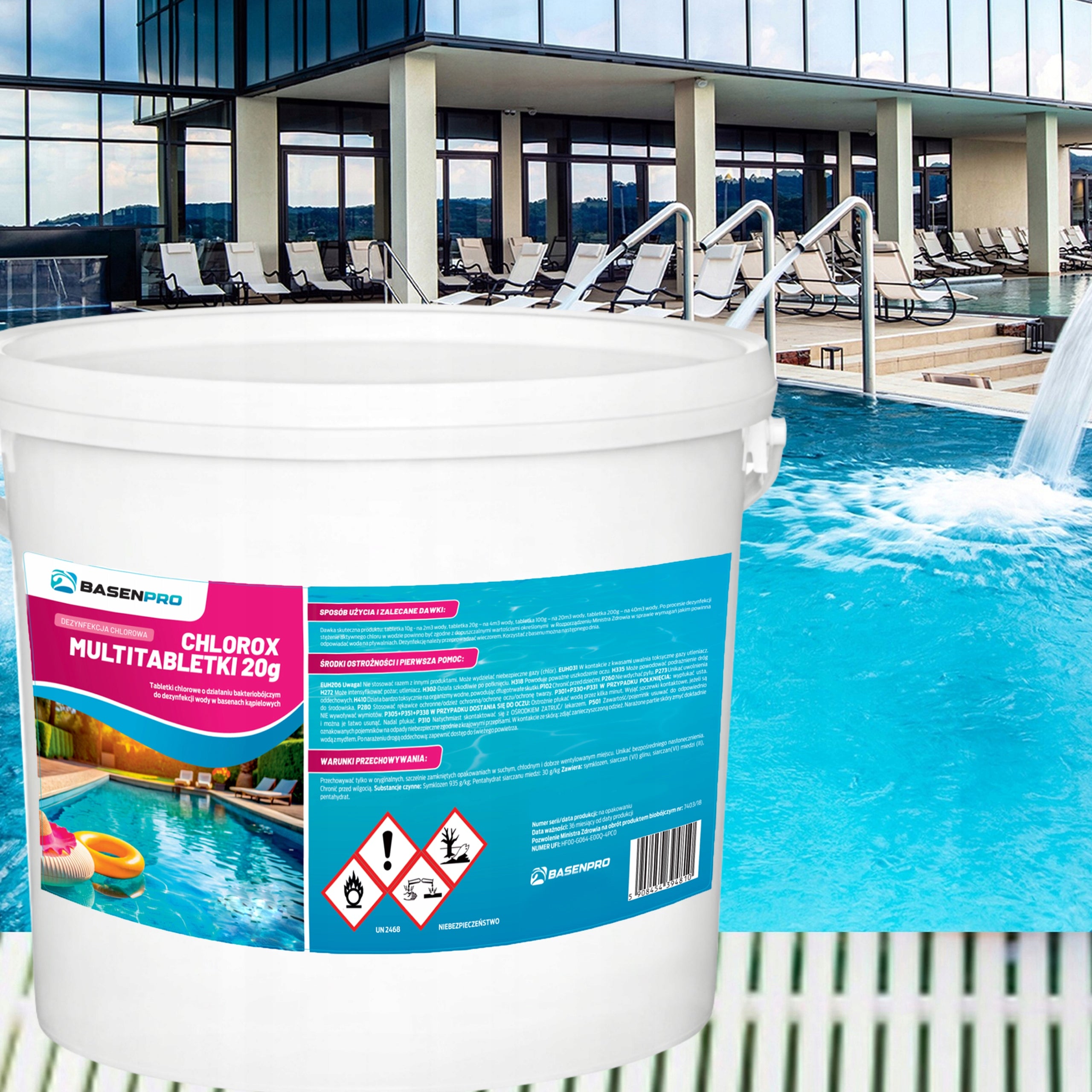 Chlorine for Swimming Pool Tablets CHLOROX Chemistry ULTRA STRONG CLARIFY WATER 3KG Product form tablets