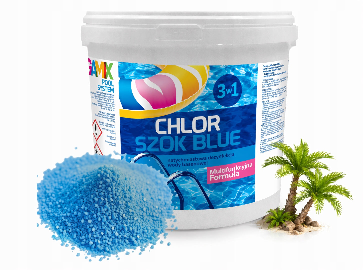 Chlorine shock blue for swimming pool quick disinfection jacuzzi 3kg9