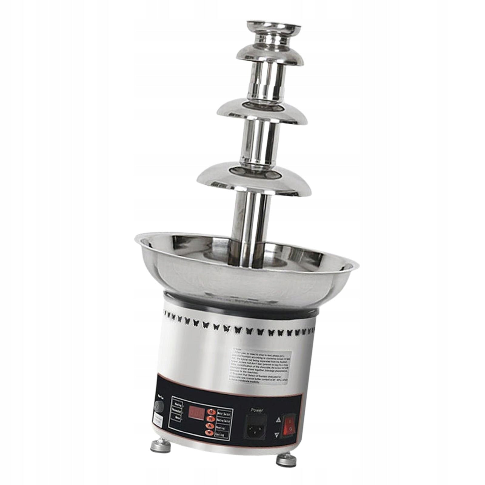 Chocolate Fondue Fountain Machine Multi Tier Gifts Silver Portable 4 Tiers