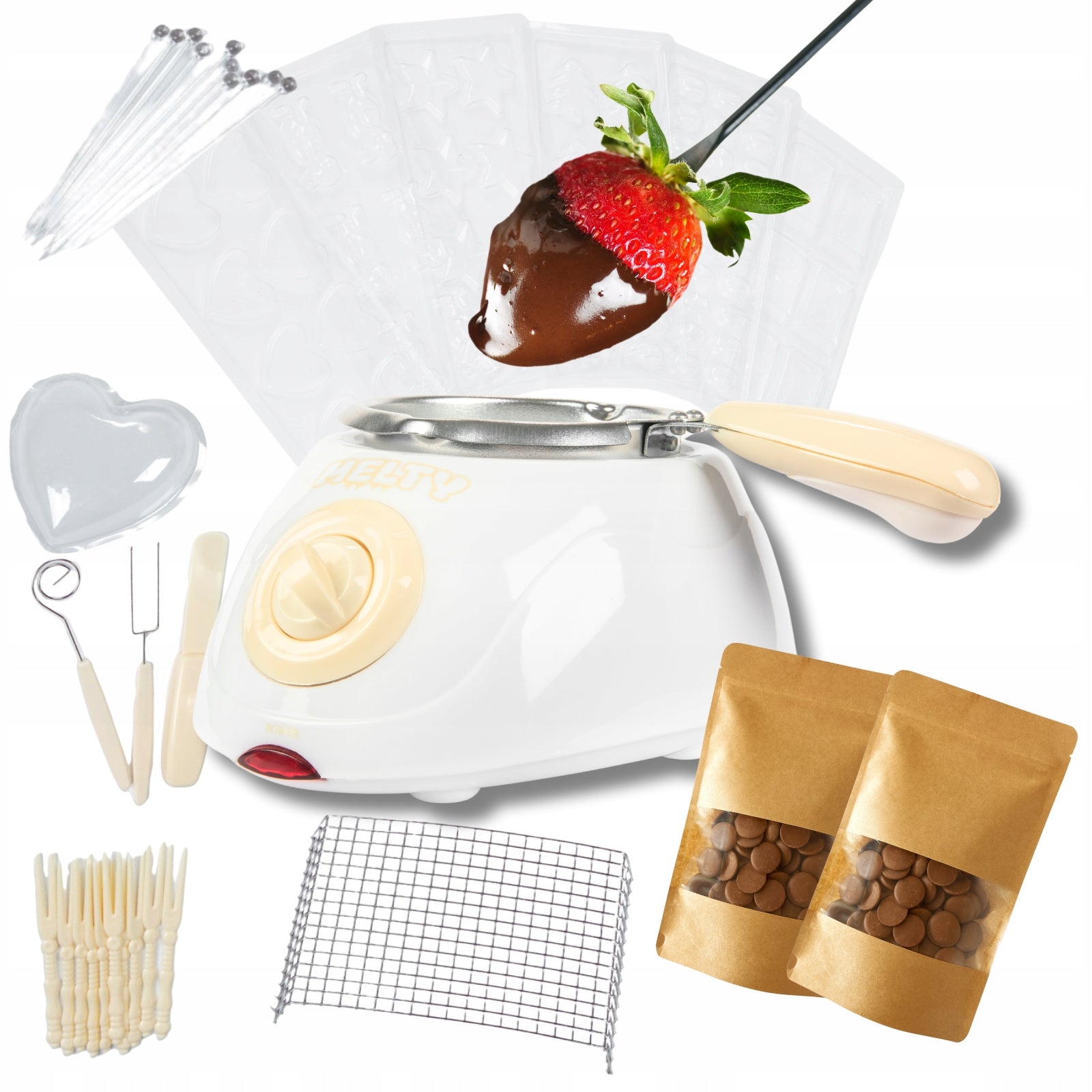 Chocolate Fondue Melty Chocolate Heater Gift +100g Chocolate