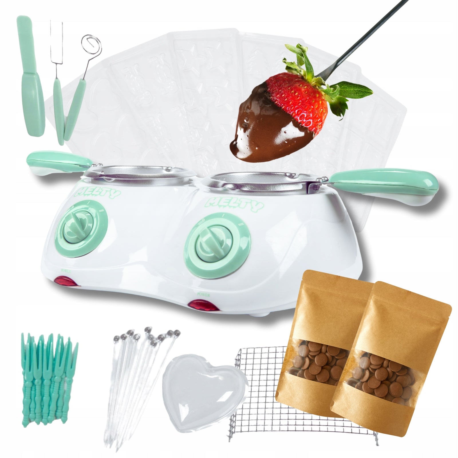 Chocolate Fondue Melty Chocolate Heater+ Gift +100g Chocolate