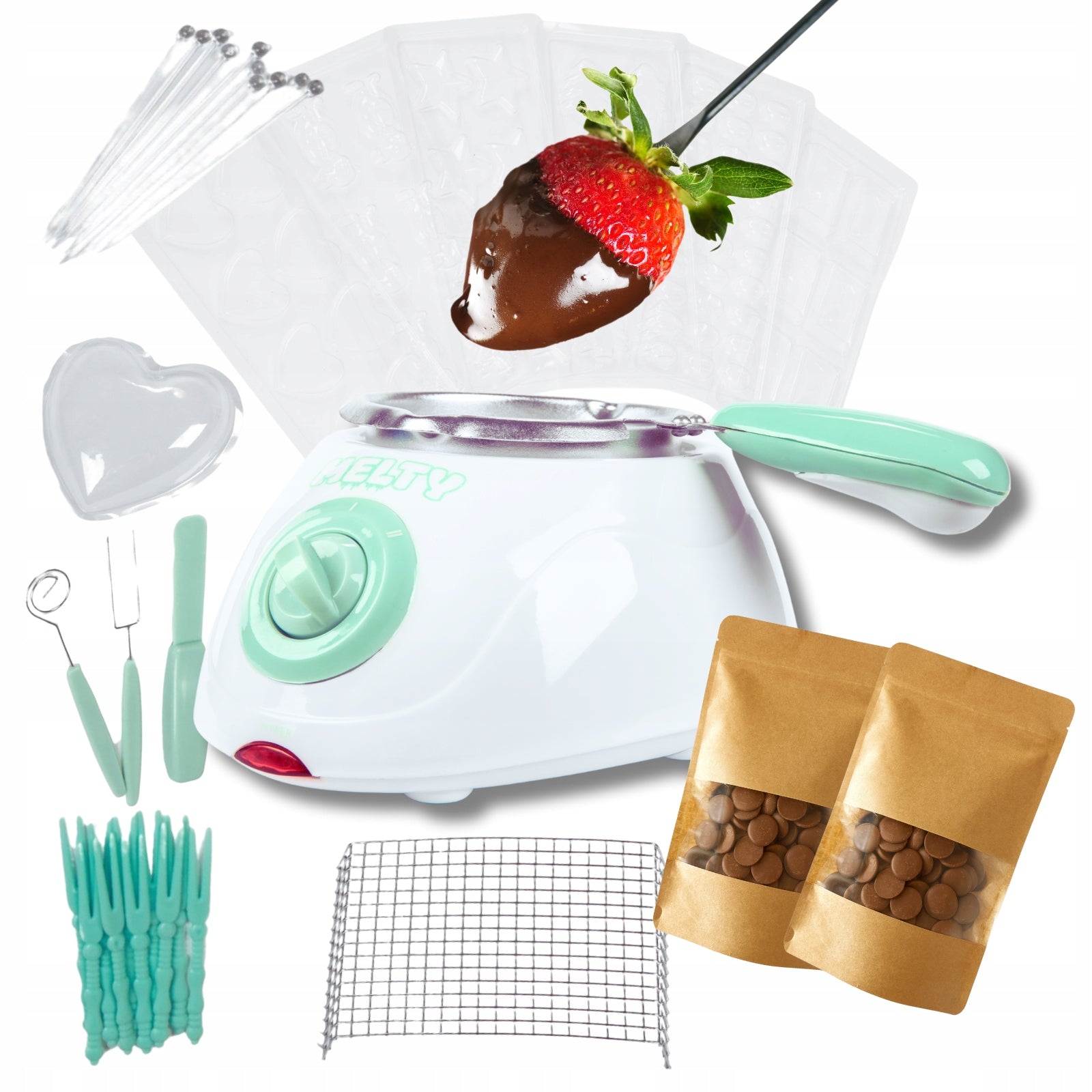 Chocolate Fondue Melty Chocolate Warmer Gift +100g of chocolate