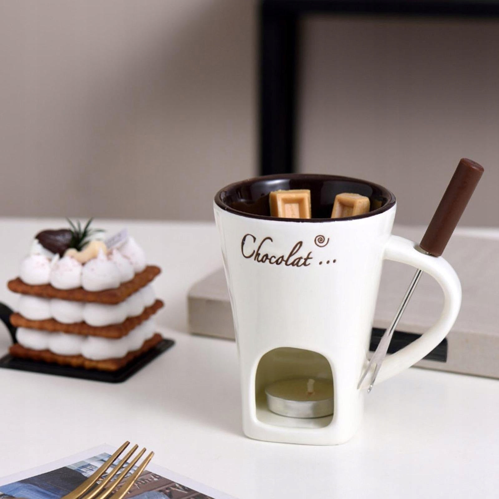 Chocolate Fondue Mug Chocolate Melter Home Anniversary Ice Cream