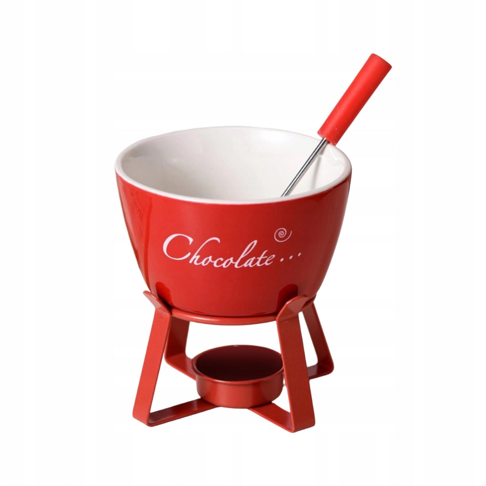 Chocolate Fondue Pot Cheese Melting Cheese Fondue Pot Ceramic Hot Pot Red Brand no brand