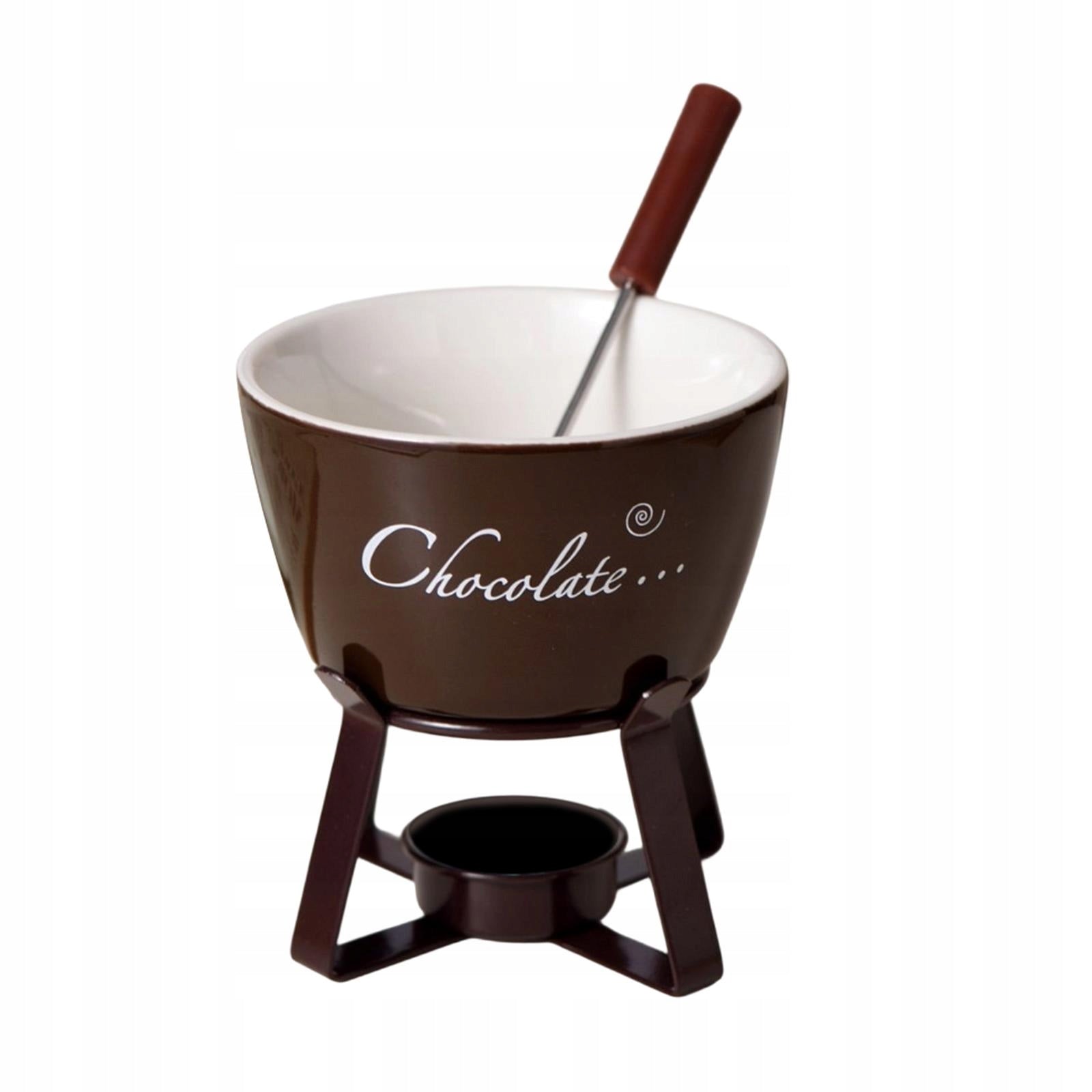 Chocolate Fondue Pot Cookware Butter Heater Tea Light Porcelain Coffee Brand no brand
