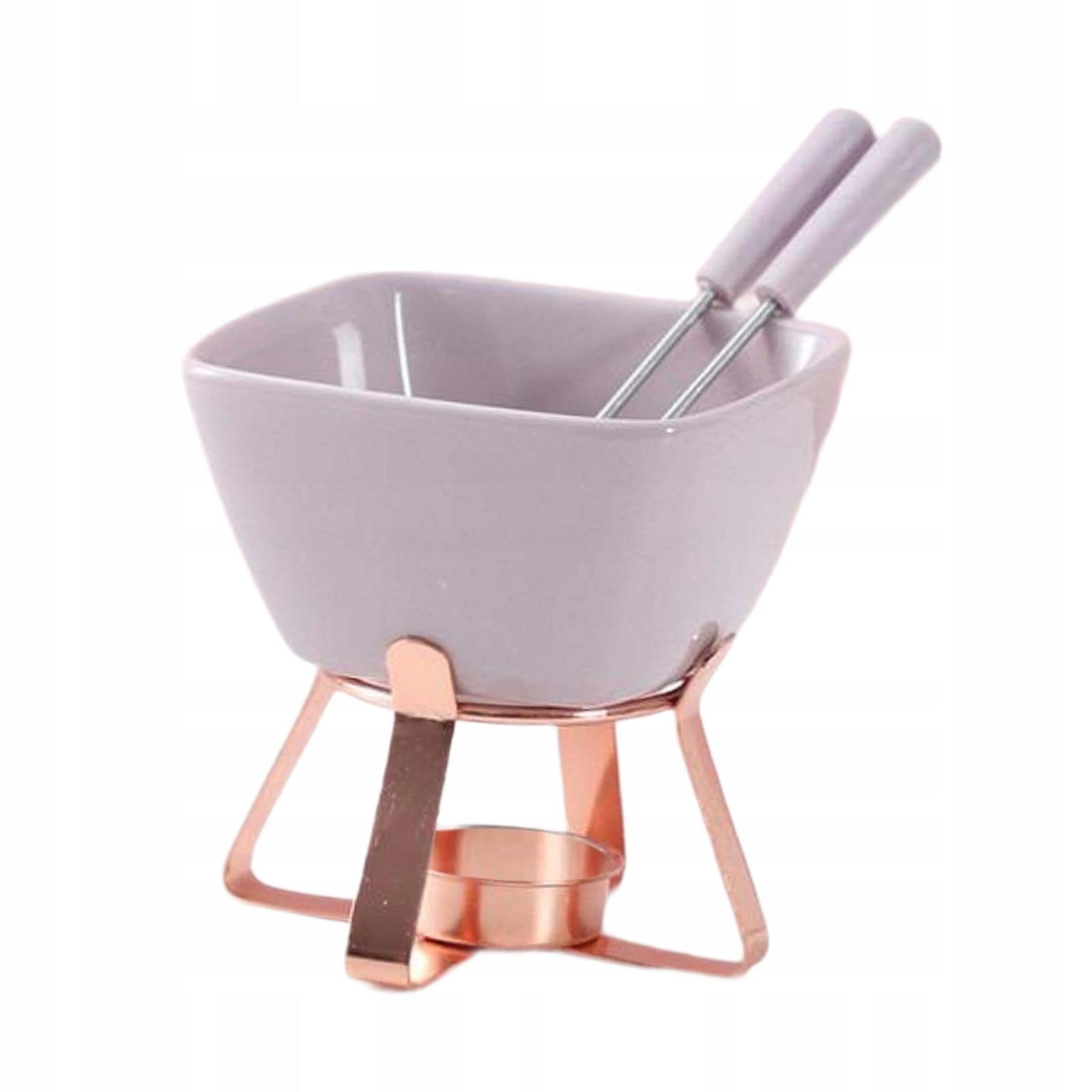 Chocolate Fondue Pot Wax Melt Pot Ceramic Fondue Cup Purple Rose Gold Brand no brand
