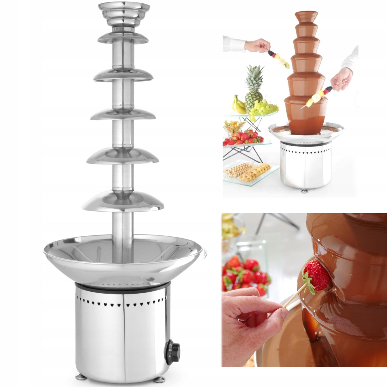 Chocolate Fountain Hendi 6 Levels Stainless Steel 300W