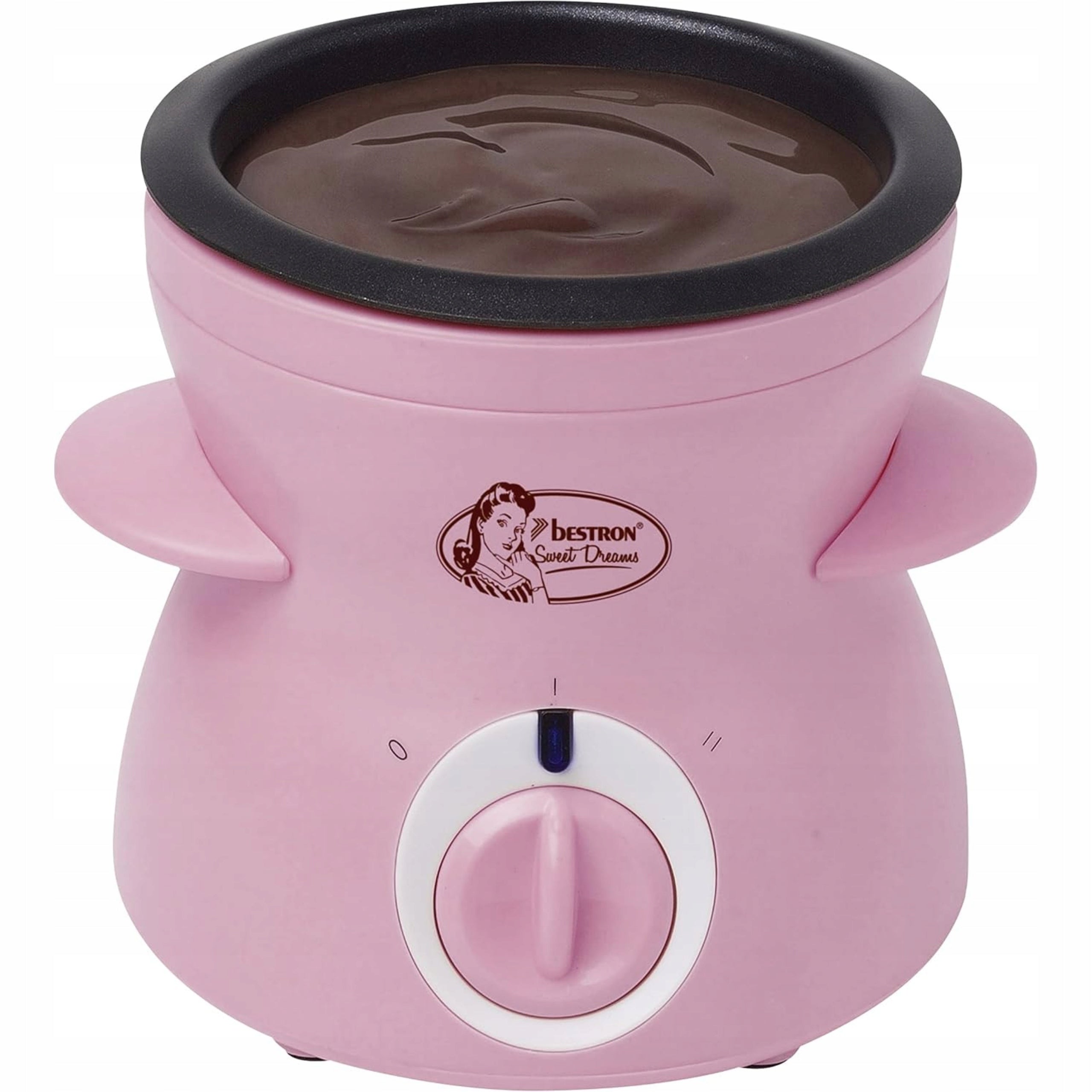 Chocolate Fountain Mini 25W Set with 20 Skewers + Spatulas Pink