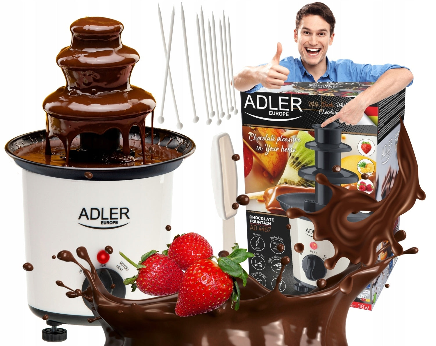 Chocolate Fountain fondue 3 levels Adler AD 4487
