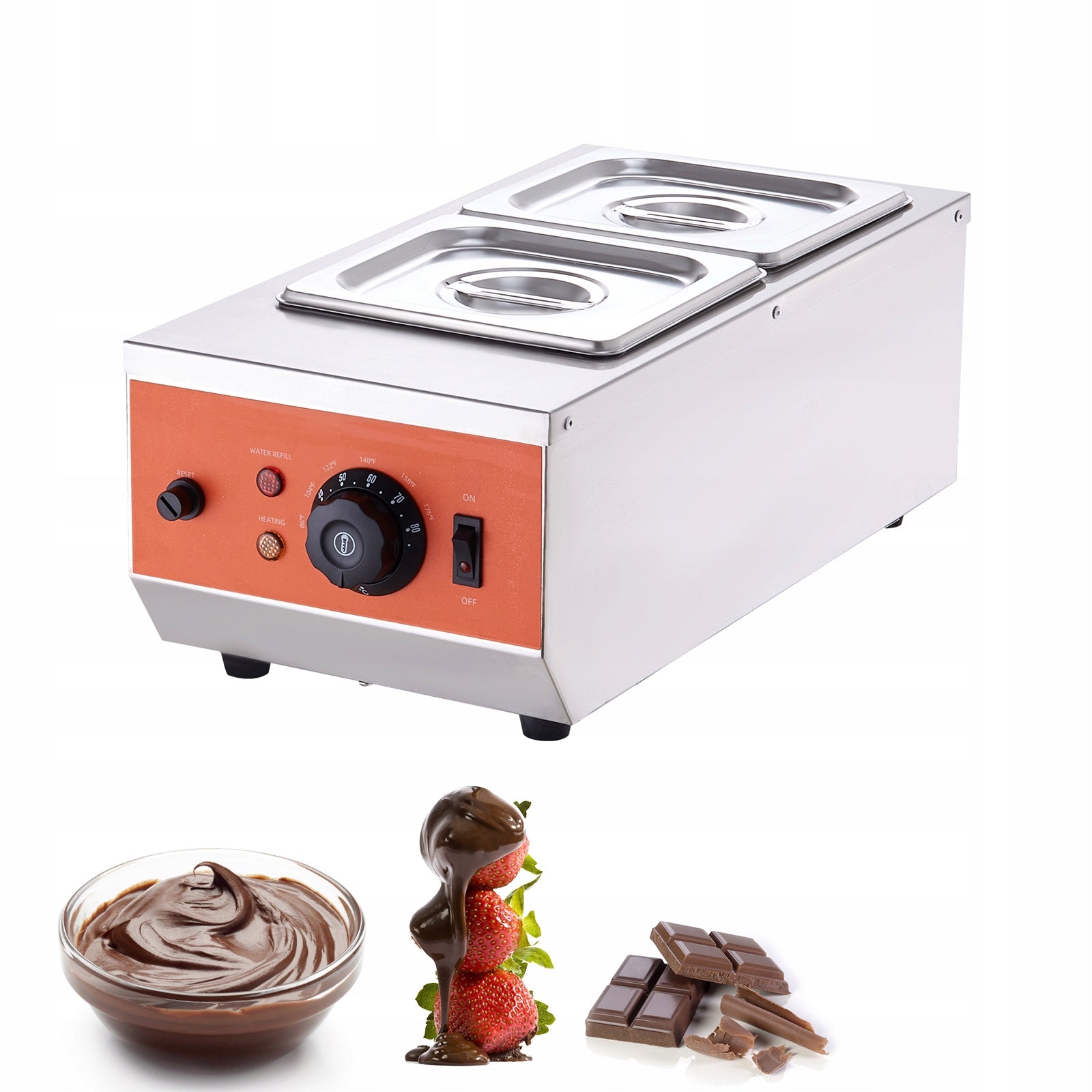 Chocolate Melting Machine 800W 2 Cylinders Commercial Electric