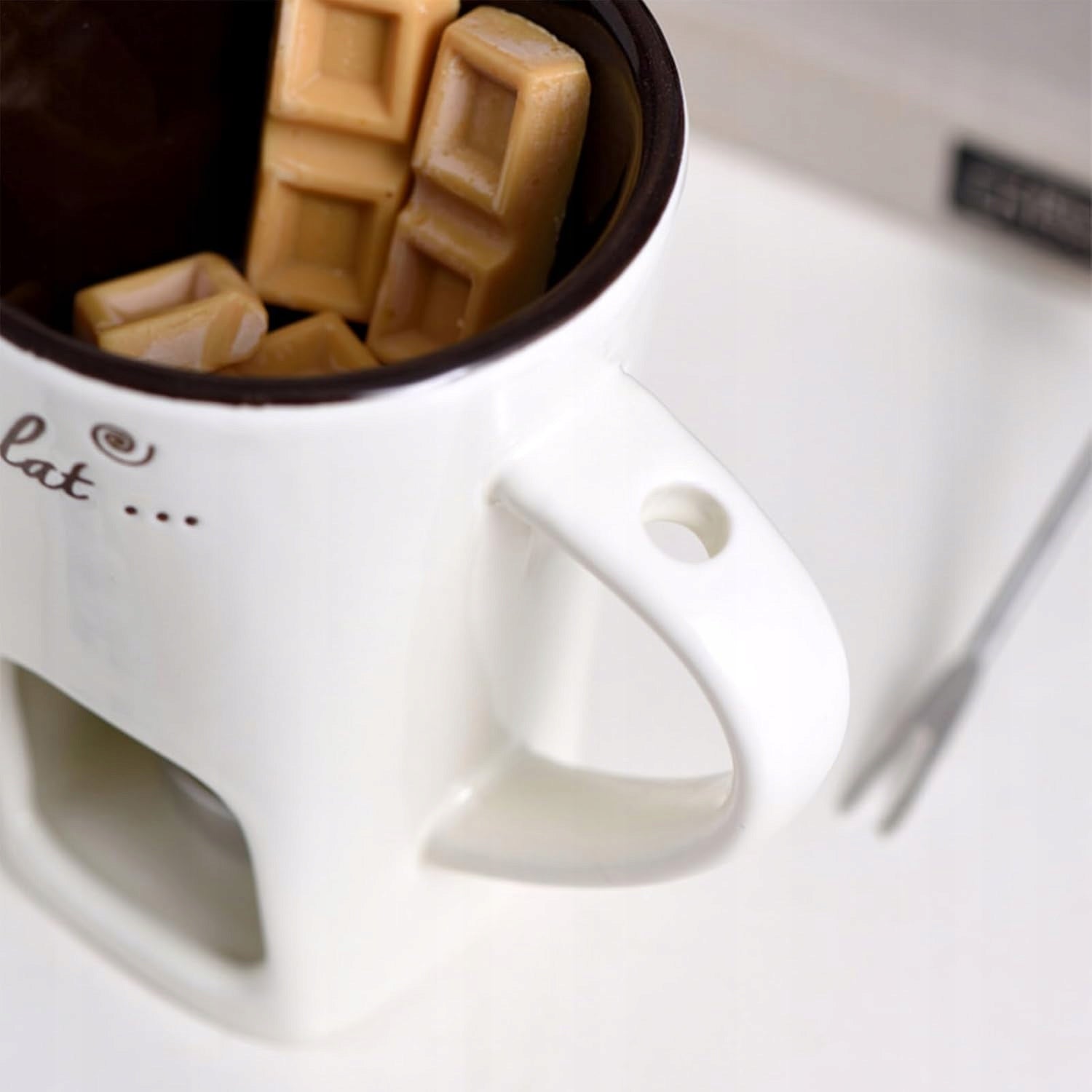Chocolate fondue mug Cheese fondue mug Heating mug Brand no brand