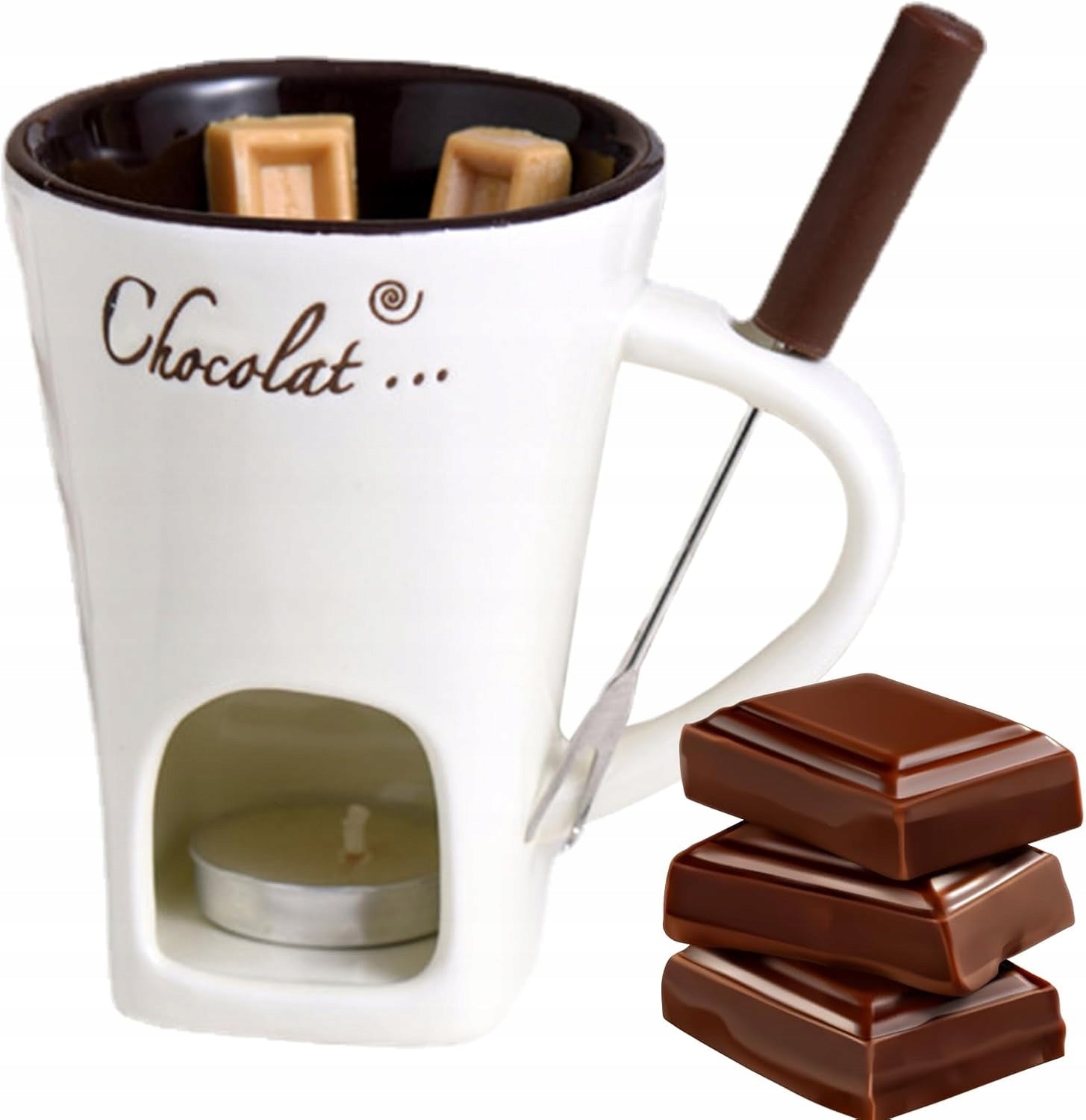 Chocolate fondue mug Cheese fondue mug Heating mug