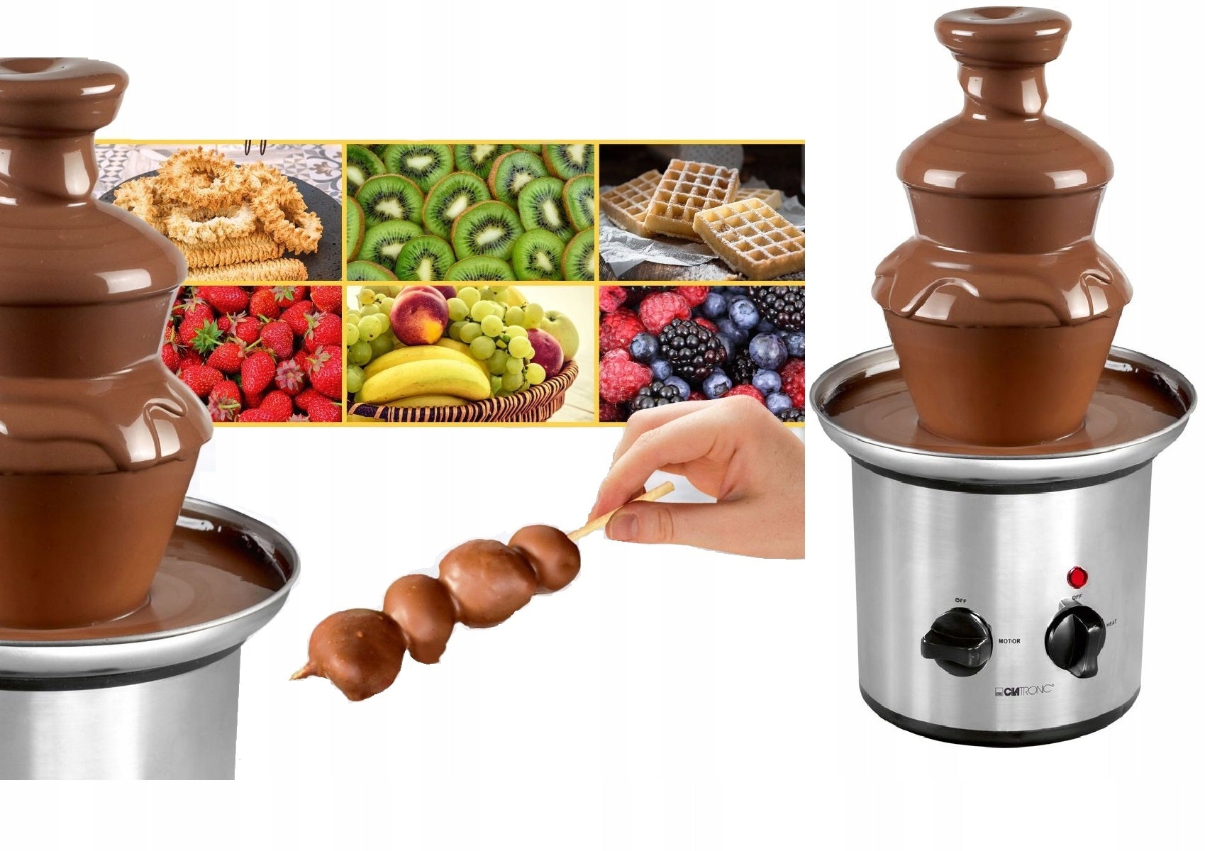 Chocolate fountain Clatronic SKB3248 silver/grey 42 W Manufacturer code SKB3248