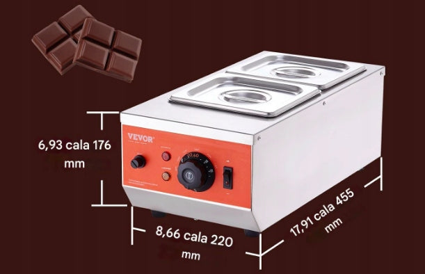Chocolate tempering machine 4,1 kg 2 tanks melting confectionery Brand Vevor