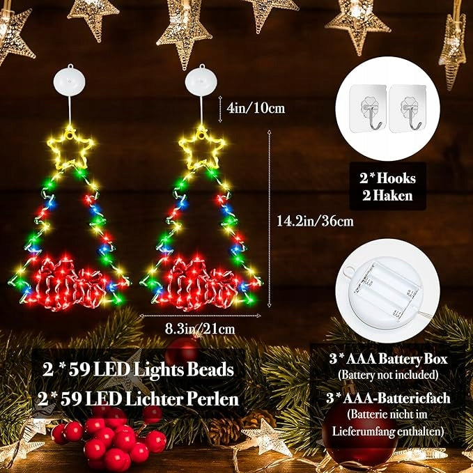 Christmas Decoration Christmas Tree LED Lights 2 Pcs For Door Window 36 cm Packaging status original