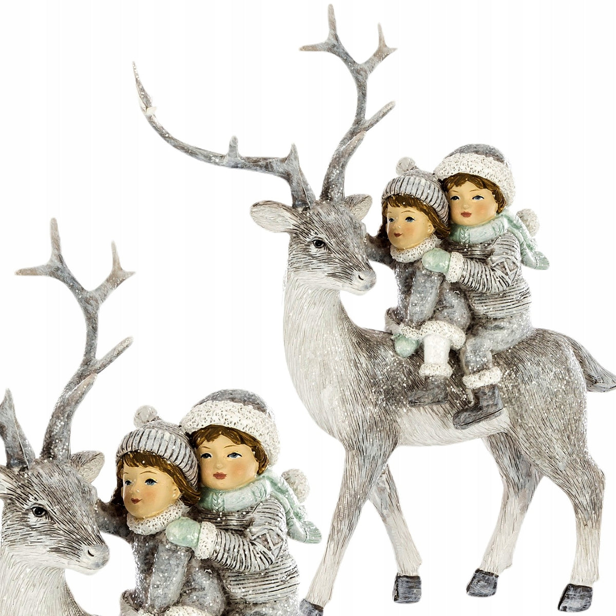 Christmas Figurine Deer Reindeer with children 19 cm