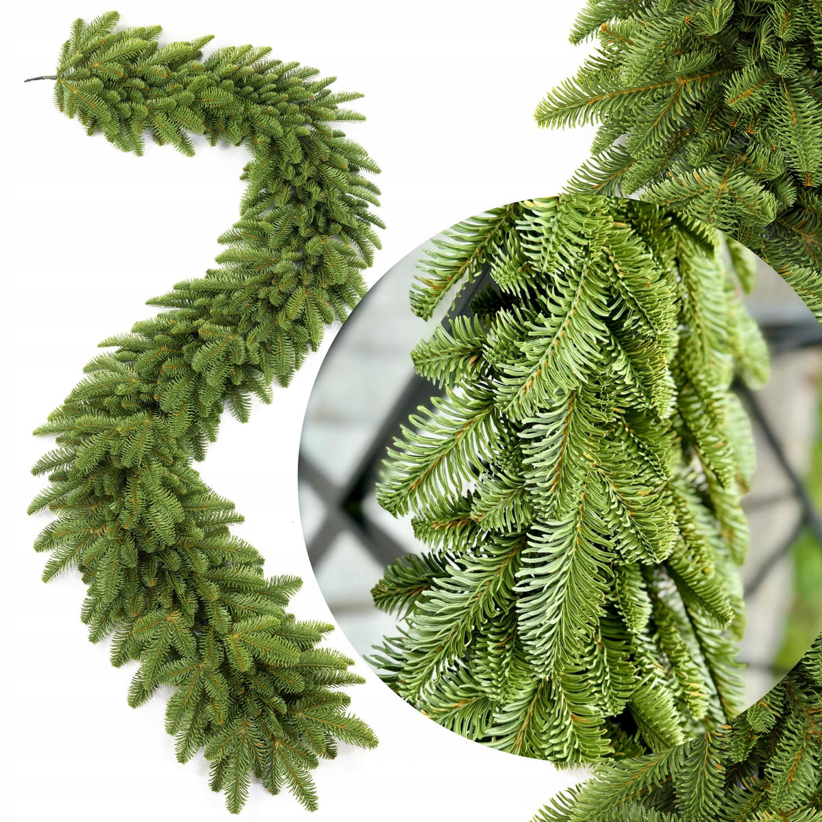 Christmas Fir Garland Bright Olive 200 cm 100%PE for Fireplace Railing