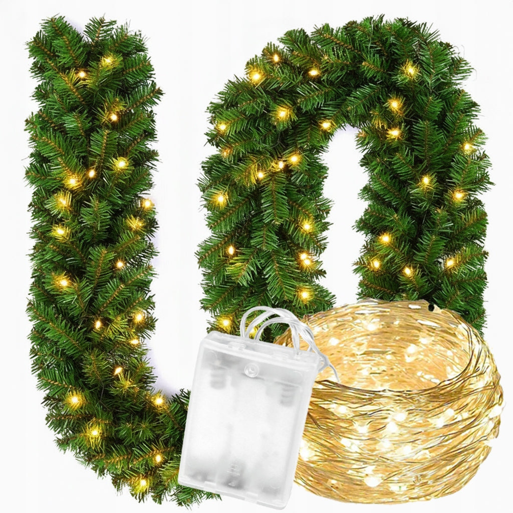 Christmas Garland MTA 300 cm Christmas Tree Chain Dense Green Lights 70LED