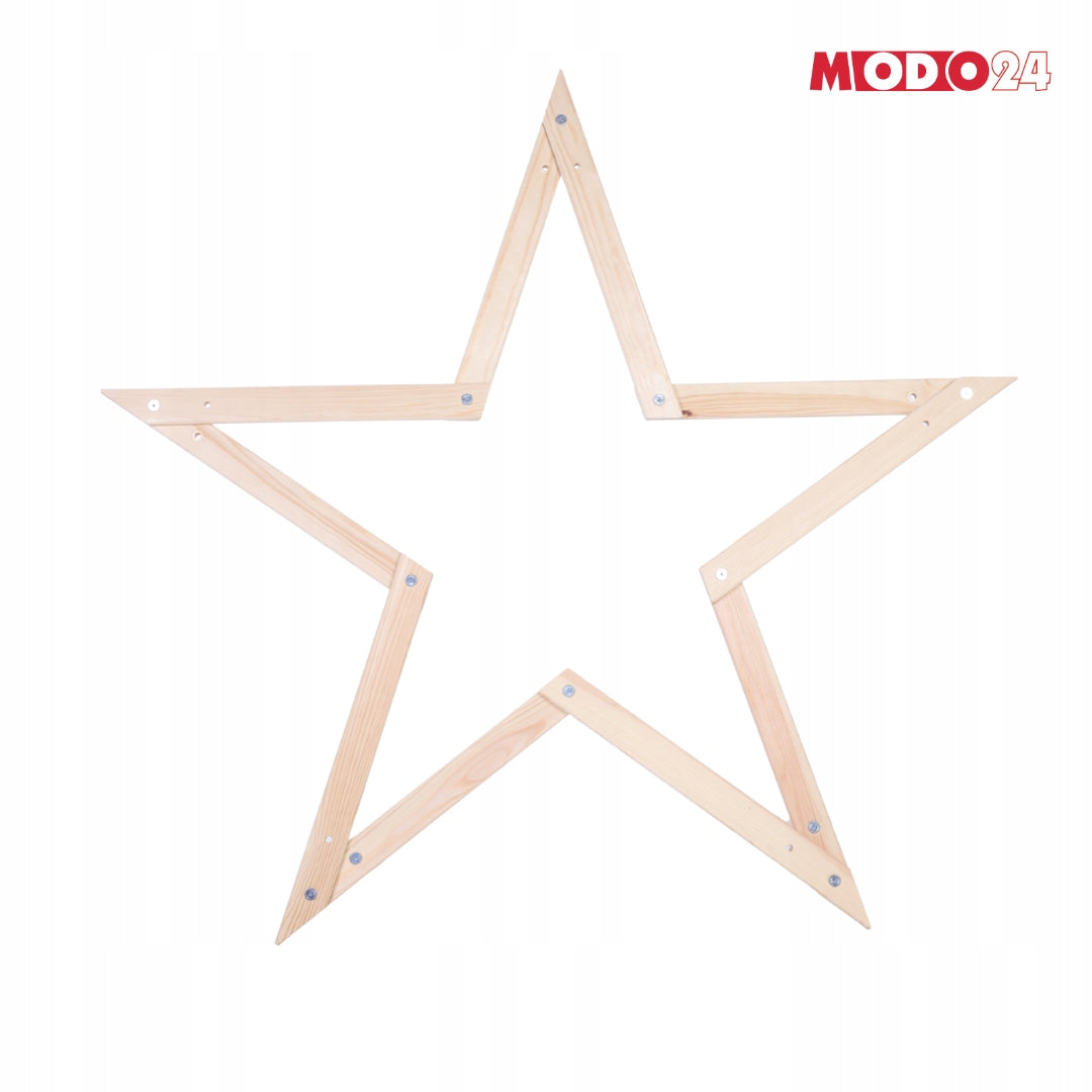Christmas Hanging Star Compact ModoStar 114cm Natural Wooden Brand Modo24
