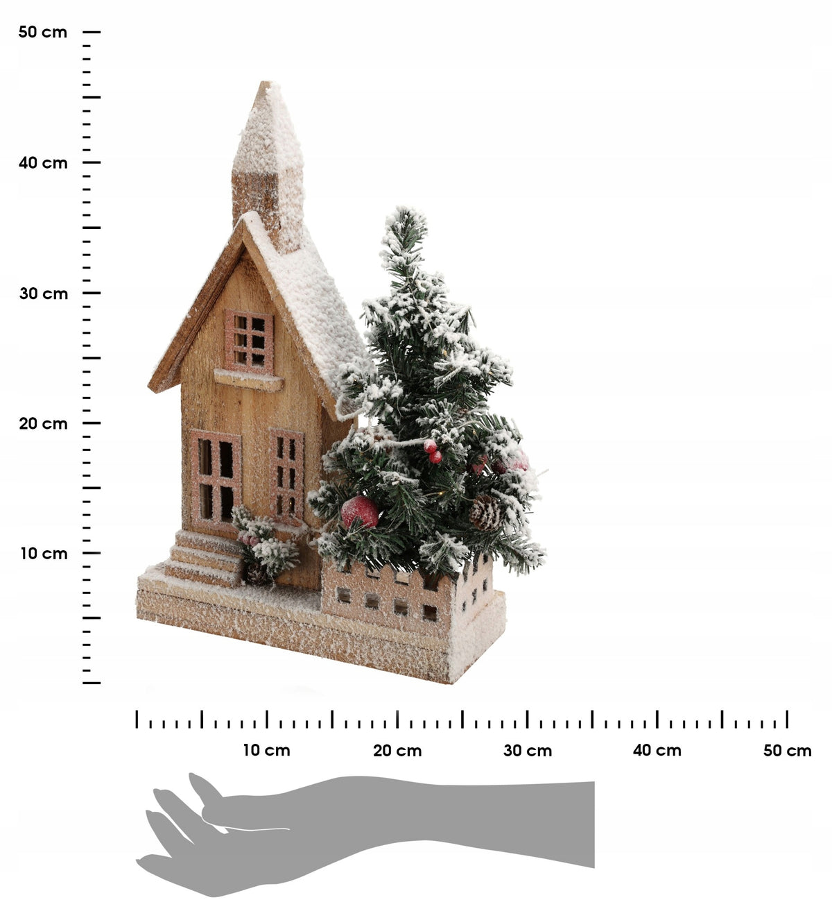 Christmas House with Christmas Tree Led 44 cm Battery Operated Christmas House Brand Home Styling Collection