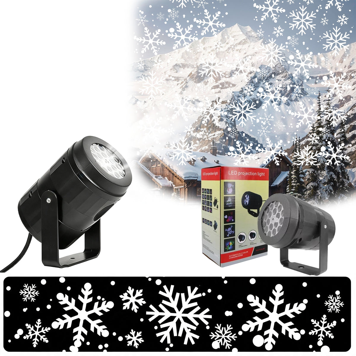 Christmas Laser Projector LED Reflector Snowflake Pattern Gift