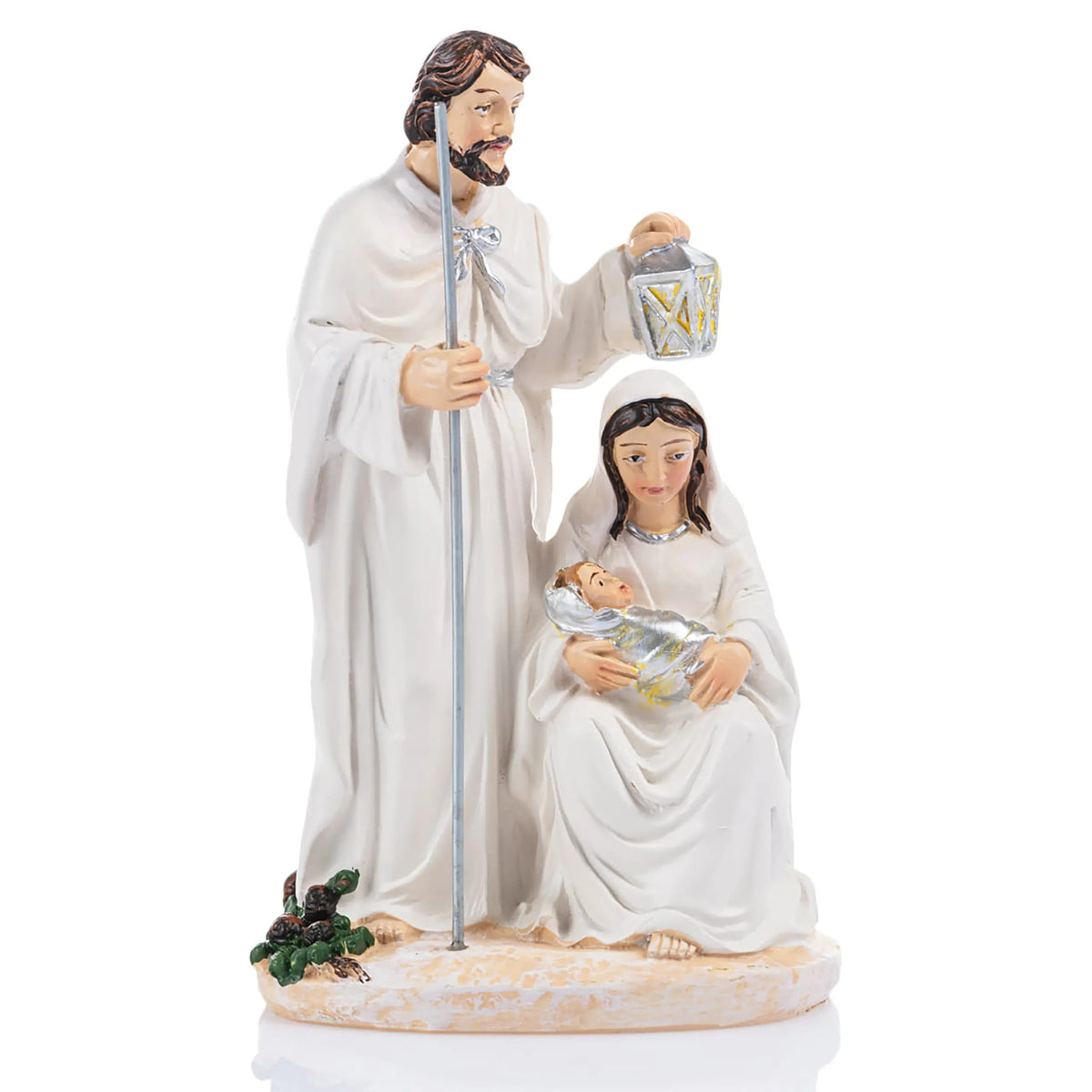 Christmas Nativity Scene Holy Family Figurine with Christmas Lantern