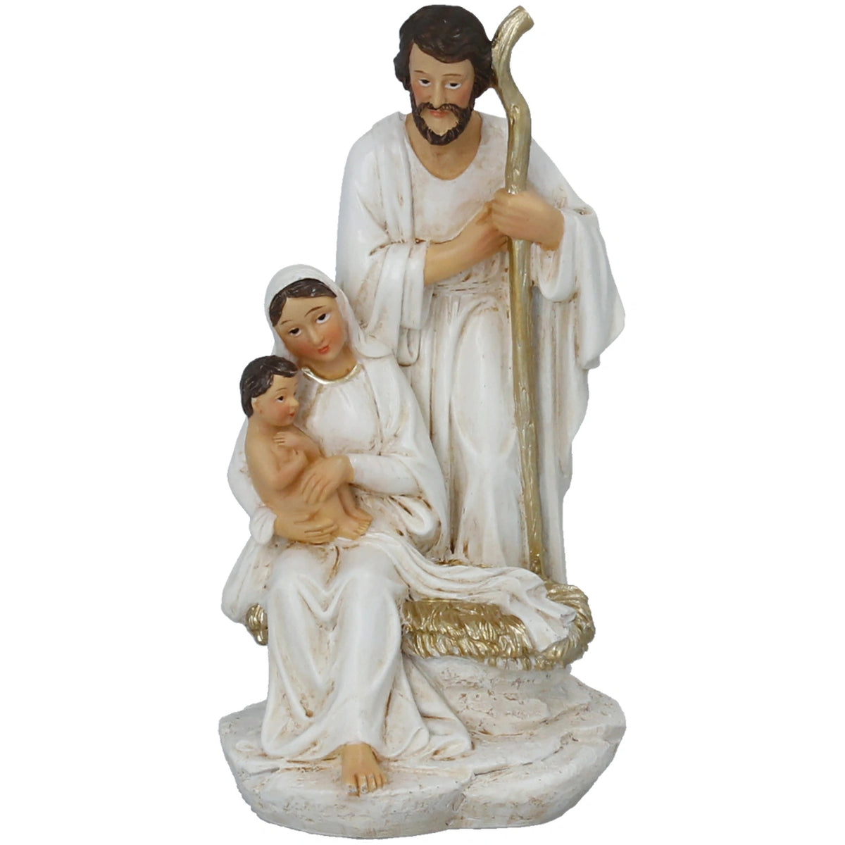 Christmas Nativity Scene Holy Family white gold plated 12,6 cm ornament