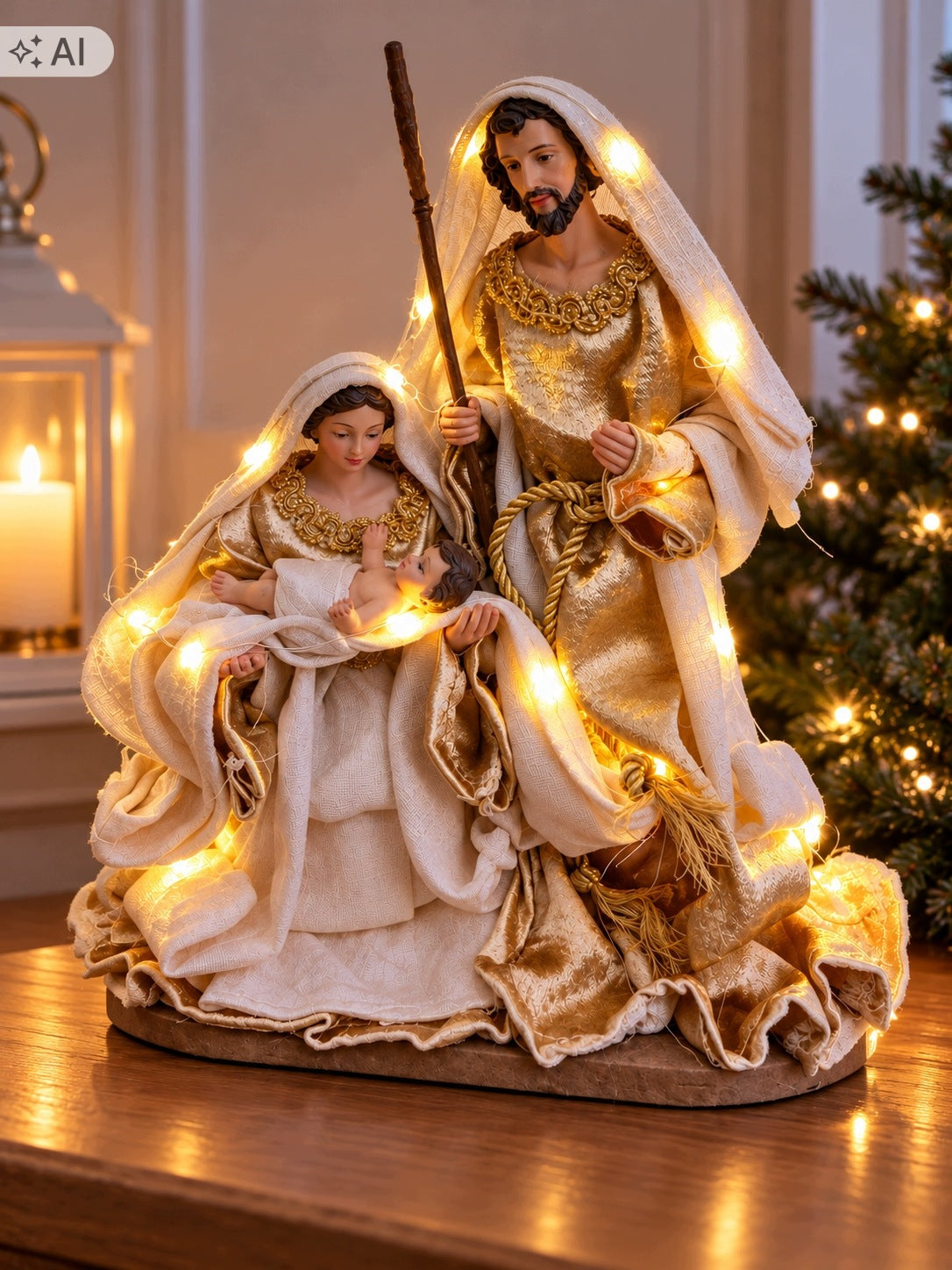 Christmas Nativity Scene LED Holy Family Figurine Decoration 23x20 cm Manufacturer code GD-1510
