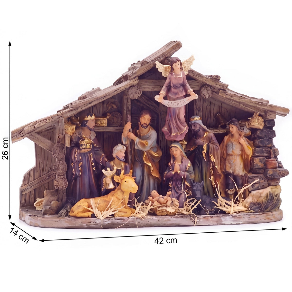 Christmas Nativity Scene Large Bethlehem Stable with Figurines 42 cm Packaging status original