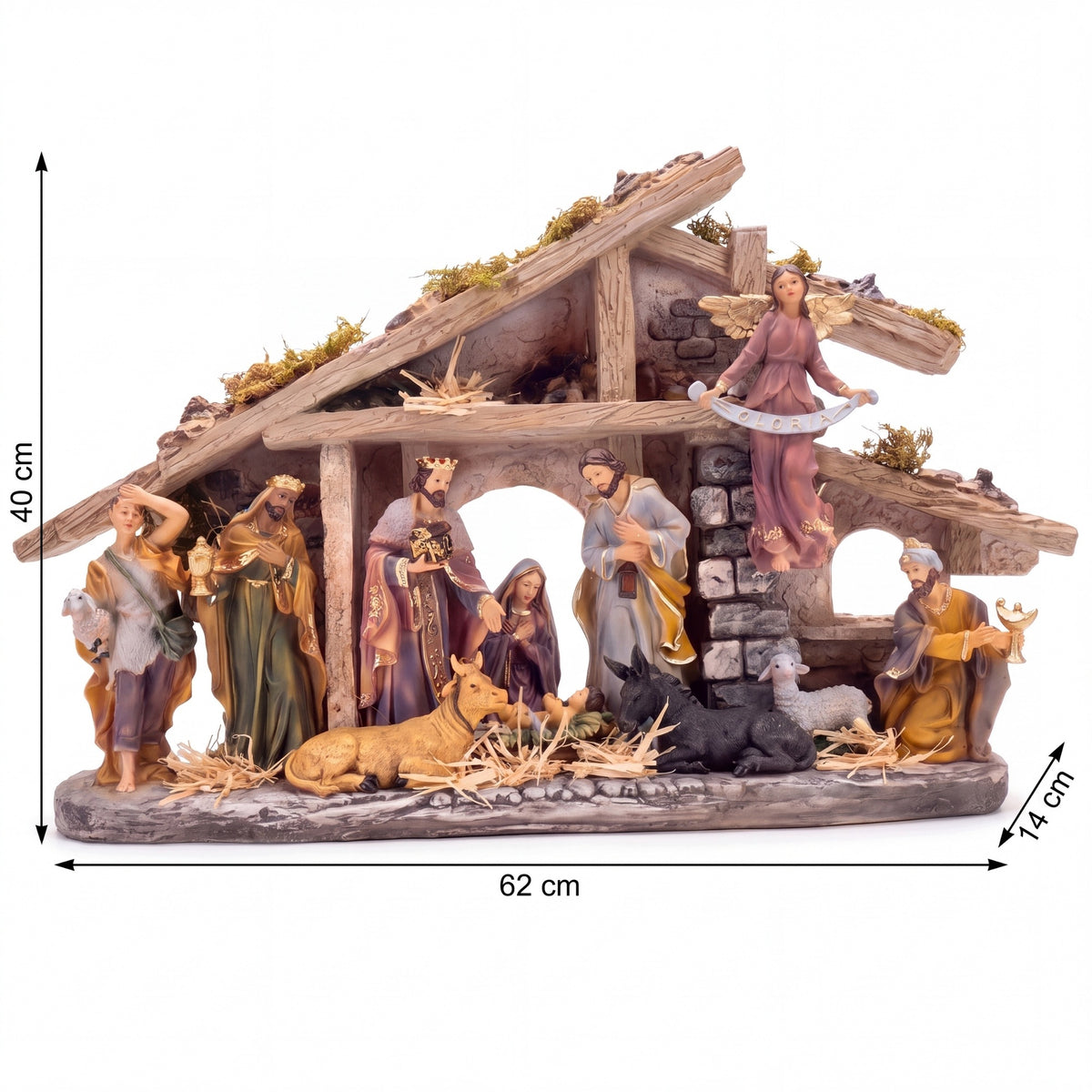 Christmas Nativity Scene Large Bethlehem Stable with Figurines 62 cm Packaging status original