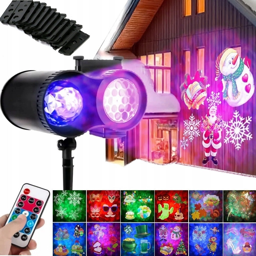 Christmas Projector for Home Headlight Snow Christmas Tree New Year's Eve IP44