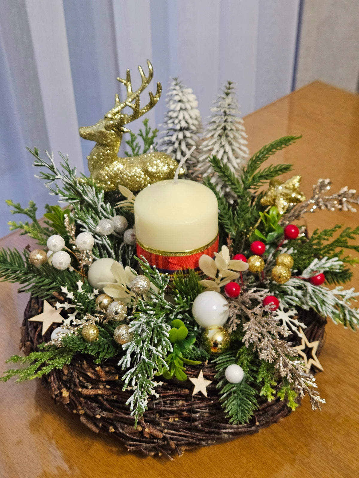 Christmas Reed with Candle Christmas Decoration Ornament Candle Holder Manufacturer code 123