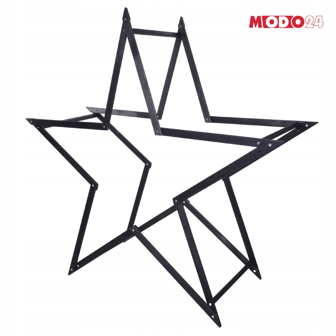 Christmas Star 3D Folding Easy Assembly ModoStar 189cm Wooden BLACK EAN (GTIN) 5906605249354