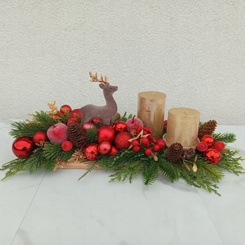 Christmas Table Decoration with Reindeer and Christmas Candle GIFT Brand no brand