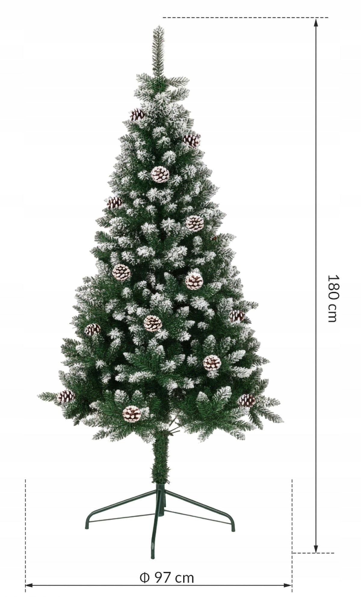 Christmas Tree Artificial Spruce With Cone Stand Snowy Stand 180 Cm Brand Gockowiak
