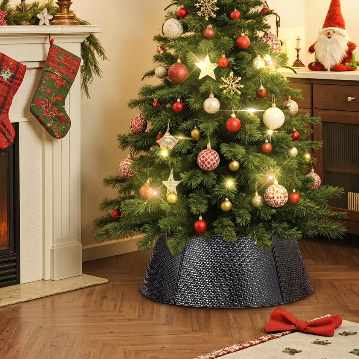 Christmas Tree Cover Decorative Metal Durable Christmas 70 cm Black Packaging status original