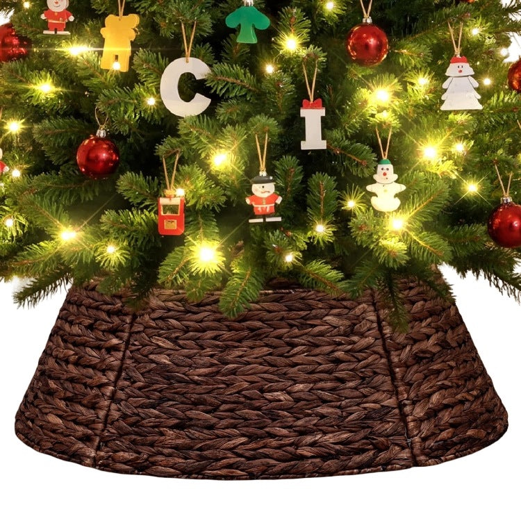 Christmas Tree Cover Rattan Basket Decorative Solid Rustic Brown 106 cm