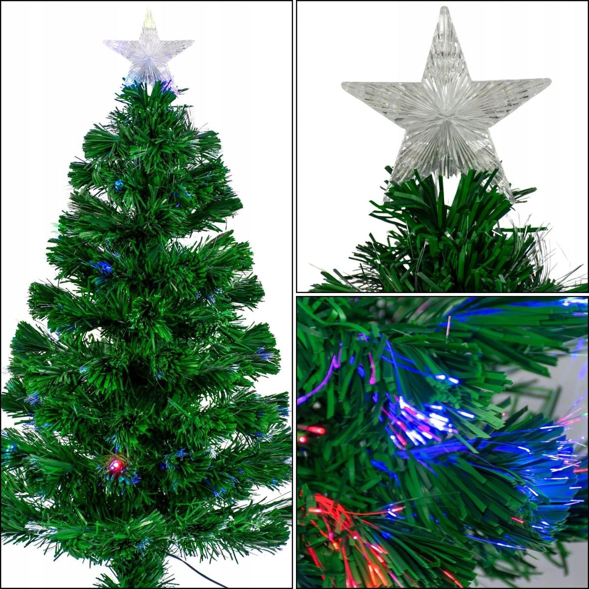 Christmas Tree Decorative Fiber Optic 90 cm Christmas Ornament 95 LED Multicolor EAN (GTIN) 8721037220200