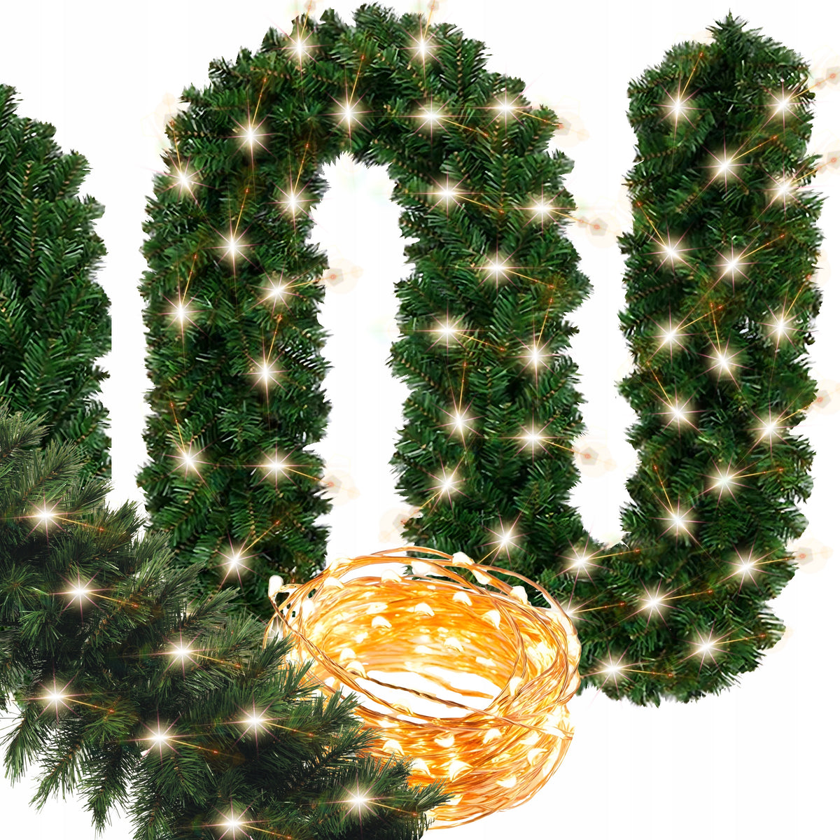 Christmas Tree GARLAND CHRISTMAS 300CM Spruce Green Artificial LED Garlands