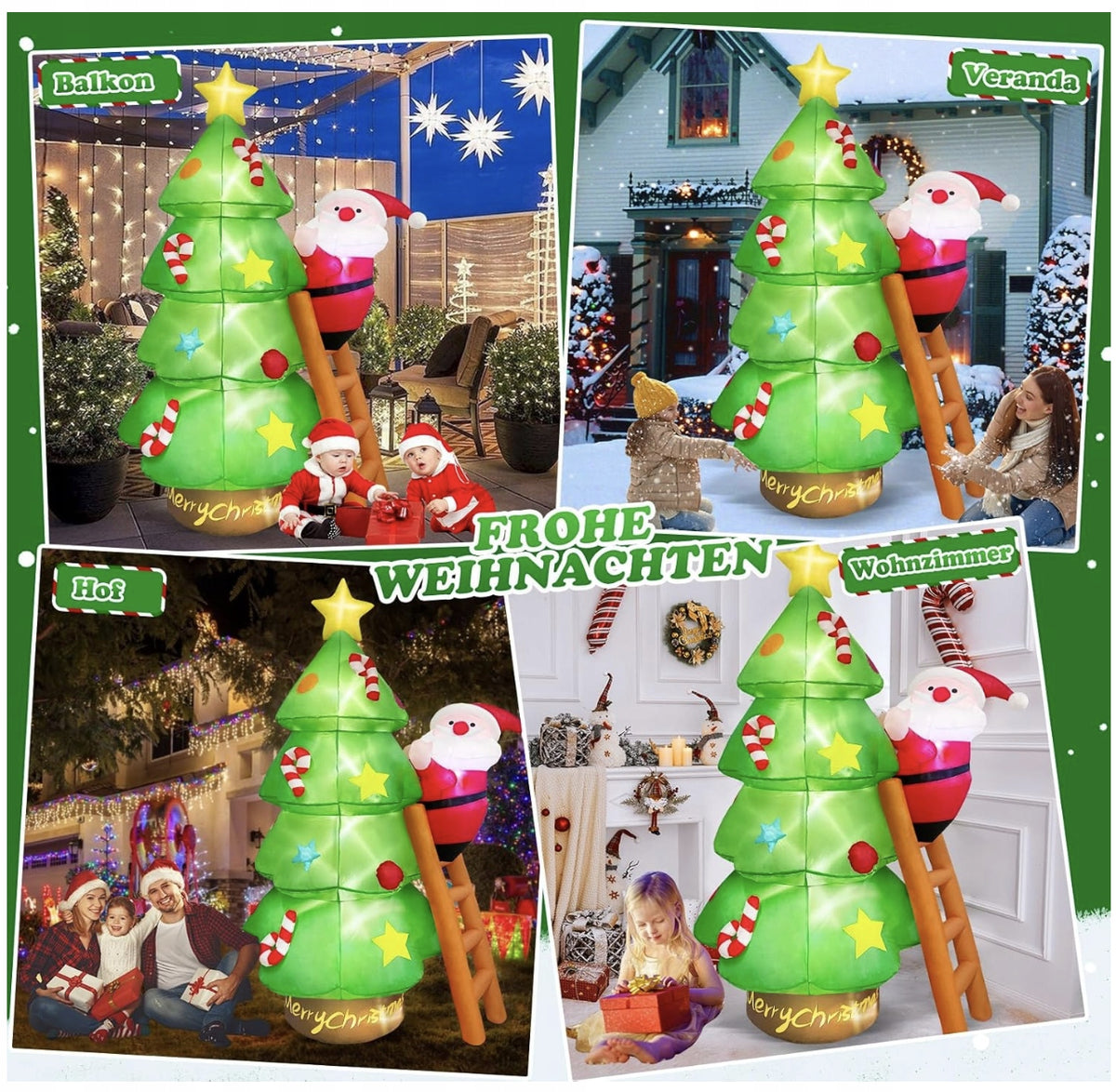 Christmas Tree Inflatable LED Large Christmas Decoration Pumped Garden Ornament XL Brand no brand